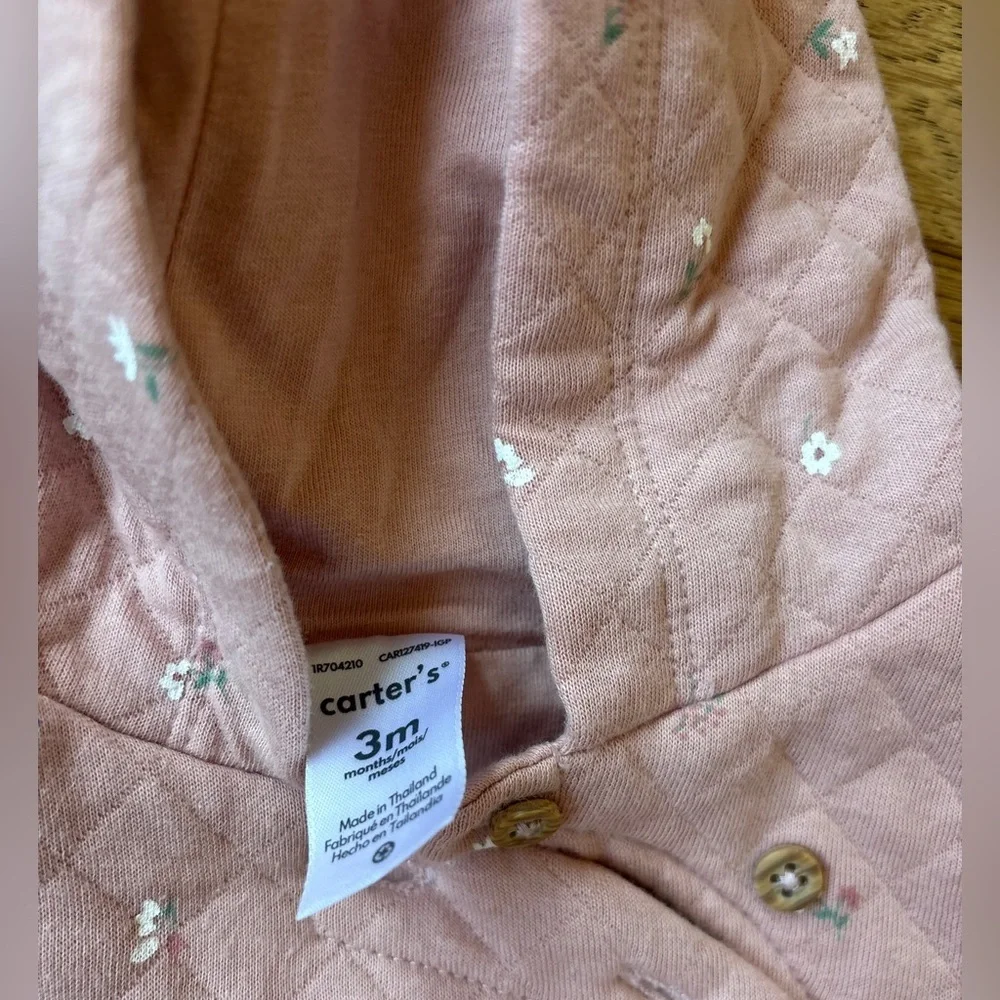 Carters quilted bunting outfit floral 3mo